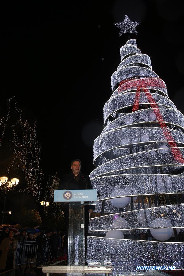 GREECE-ATHENS-CHRISTMAS TREE-LIGHTING