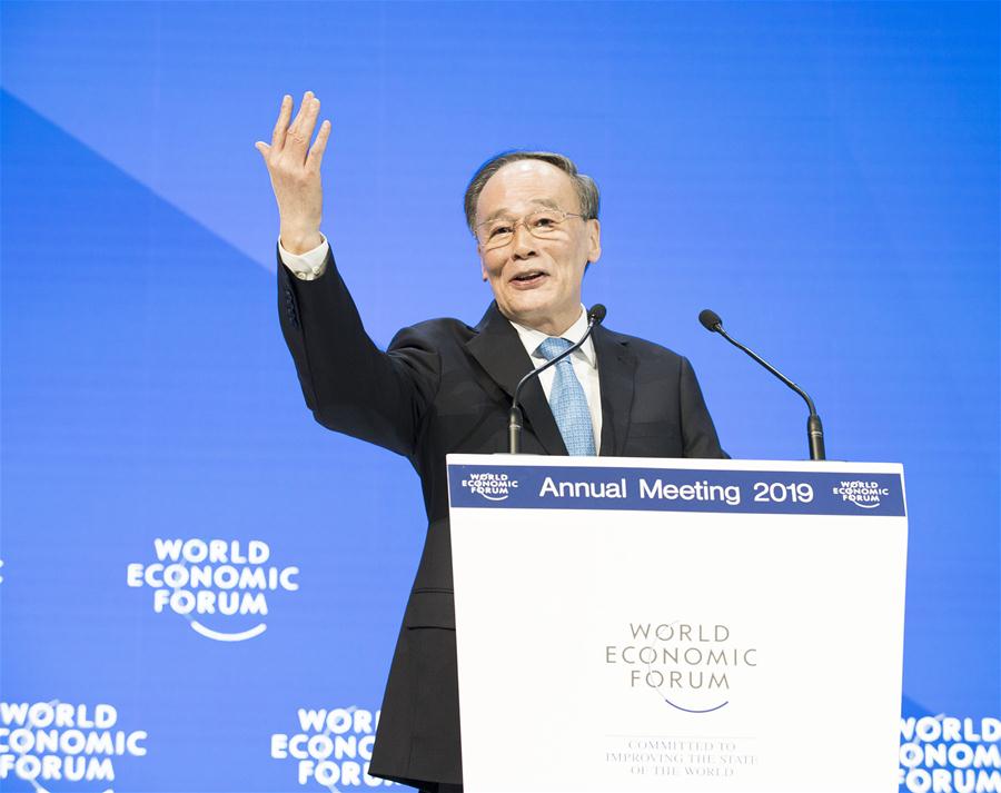 SWITZERLAND-DAVOS-WANG QISHAN-WEF