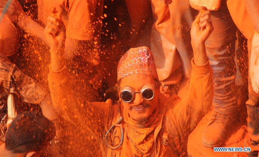 NEPAL-BHAKTAPUR-SINDHOOR JATRA FESTIVAL