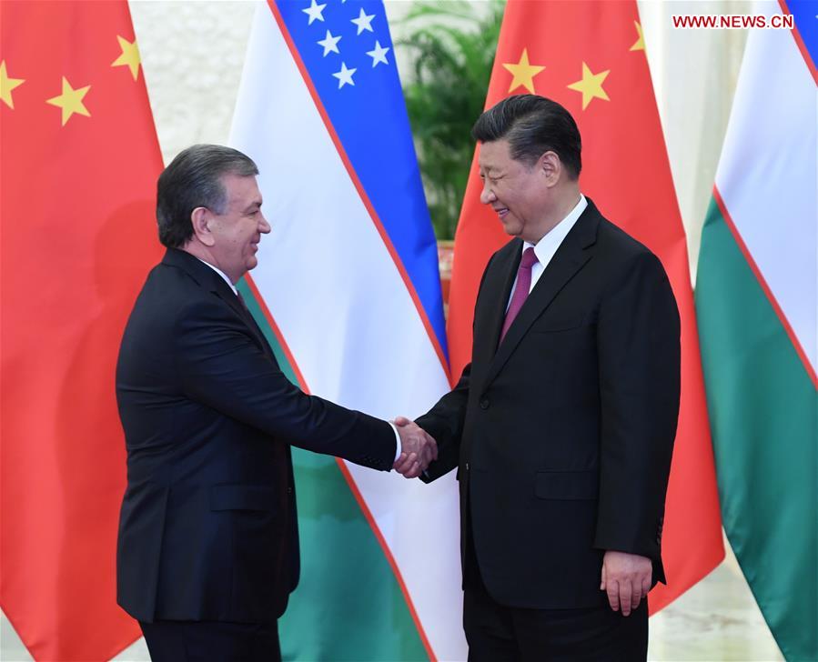 (BRF)CHINA-BEIJING-XI JINPING-UZBEK PRESIDENT-MEETING (CN)