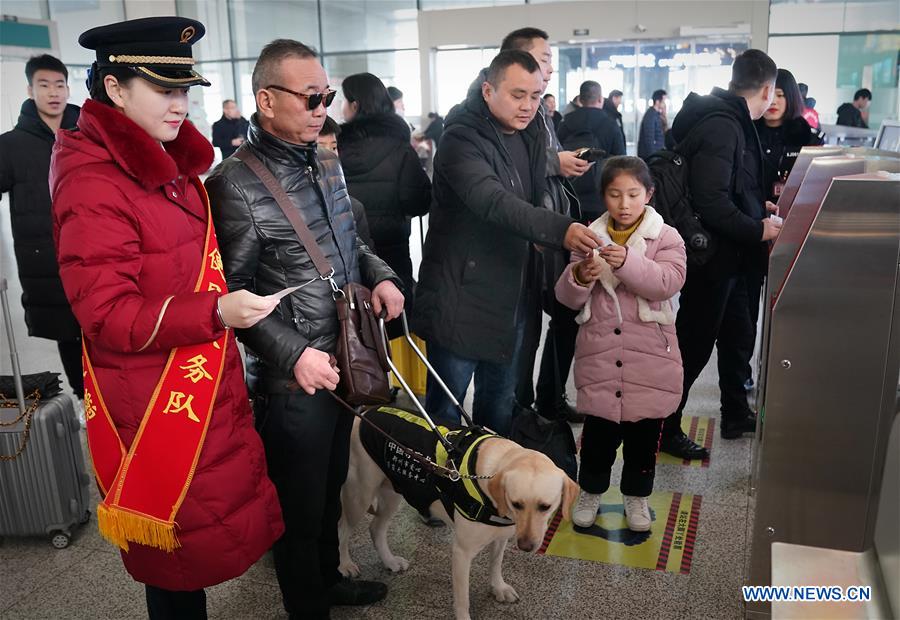 CHINA-HENAN-ZHENGZHOU-GUIDE DOG-SPRING FESTIVAL TRAVEL RUSH (CN)