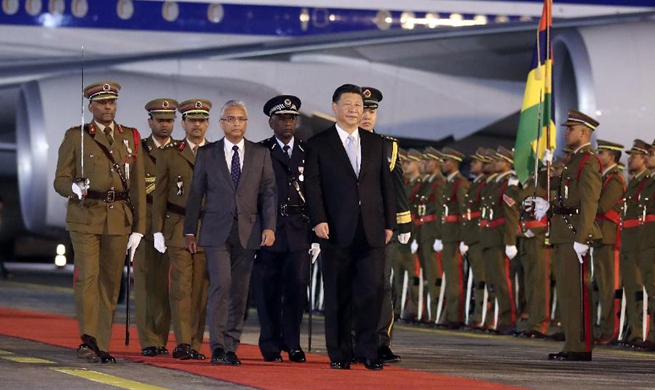 Xi arrives in Mauritius for friendly visit