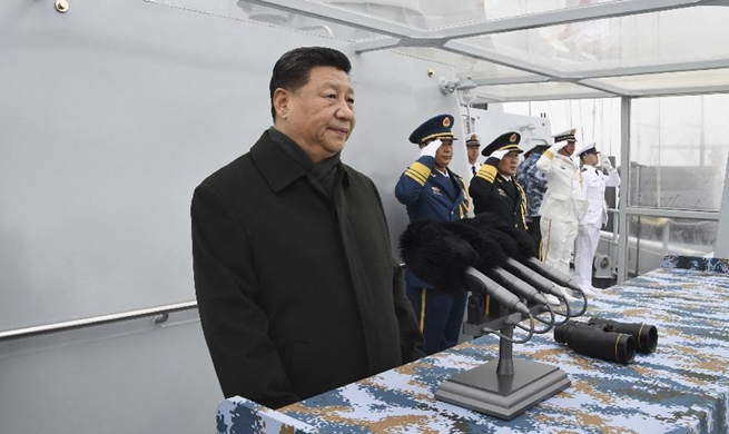 Xinhua Headlines: Xi reviews multinational fleet, champions maritime community with shared future