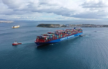 One of world's largest container ships docks at Greece's Piraeus