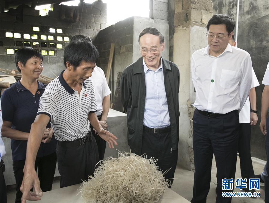 9月3日至5日，中共中央政治局常委、中央紀(jì)委書記、中央巡視工作領(lǐng)導(dǎo)小組組長王岐山在湖南省調(diào)研并主持召開巡察工作座談會。這是9月4日，王岐山在瀏陽市官橋鎮(zhèn)石灰嘴村貧困戶家中了解脫貧情況。新華社記者 王曄 攝

