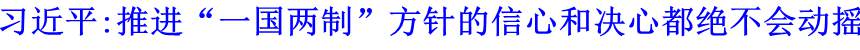 習(xí)近平:推進“一國兩制”方針的信心和決心都絕不會動搖