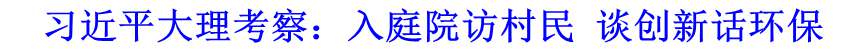 習(xí)近平大理考察：入庭院訪村民 談創(chuàng)新話環(huán)保